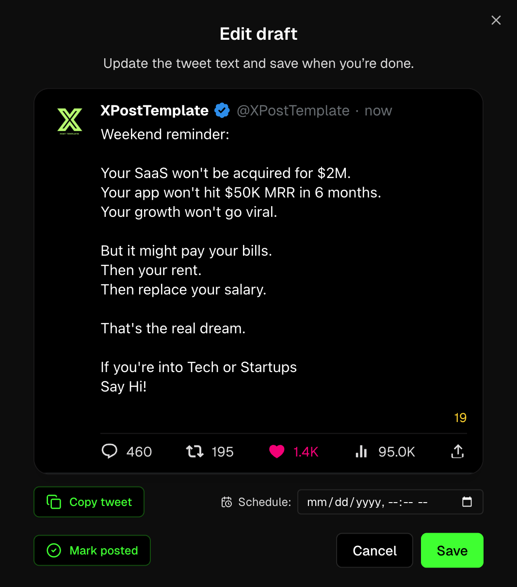 Save drafts, ship later