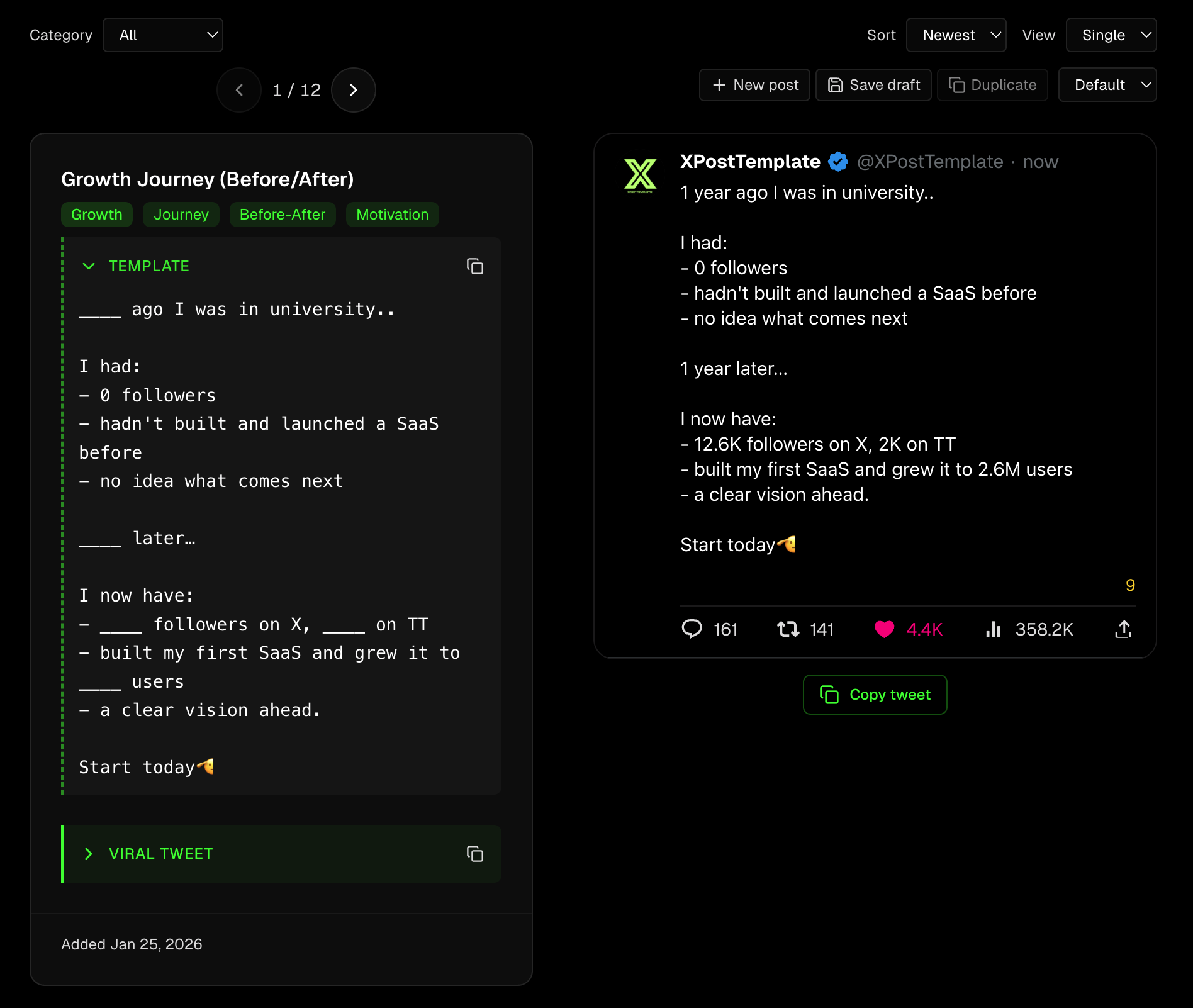 Structures from real viral posts